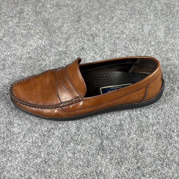 Y2K Bragano Men\'s 8.5 M Brown Leather Penny Loafers Slip-On Shoes Italy Preppy‎ main image 10